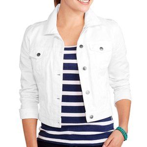 Faded Glory XL 16-18  Cropped White Denim Jacket